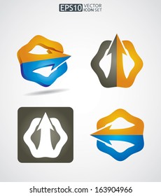 Vector icon set  with abstract arrows