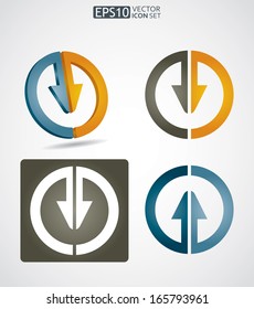 Vector icon set  with abstract arrows