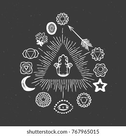 Vector icon set. Abstract background