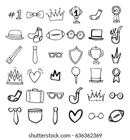 Vector icon set of achievement symbols