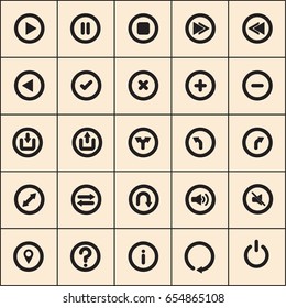 Vector Icon Set with Audio, Application and Direction set