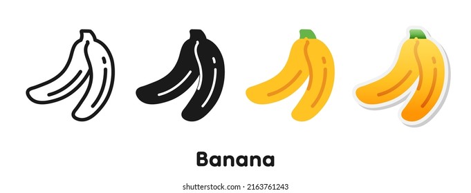 Vector icon set of Banana.
