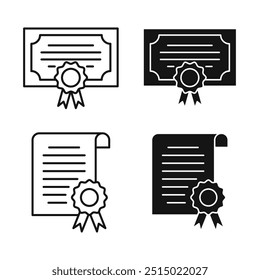 Icono de Vector Сcertificado en color negro