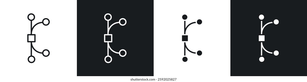 Vector icon set black and white colors. Graphic Vector icons pack