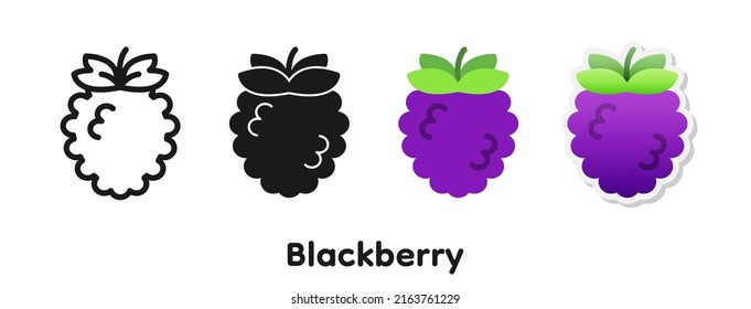 Juego de iconos vectores de Blackberry.