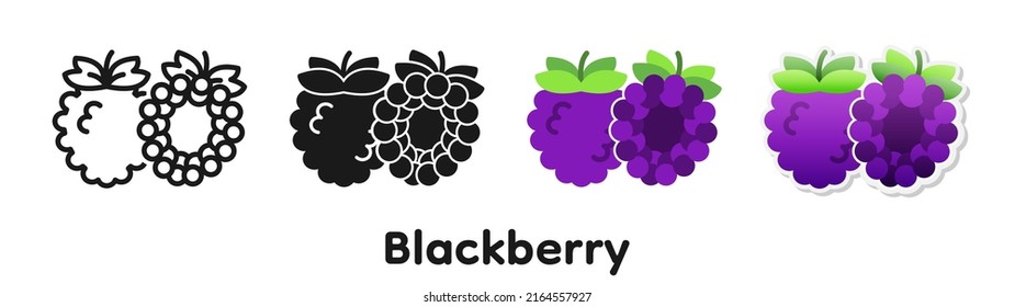 Vector icon set of Blackberry.