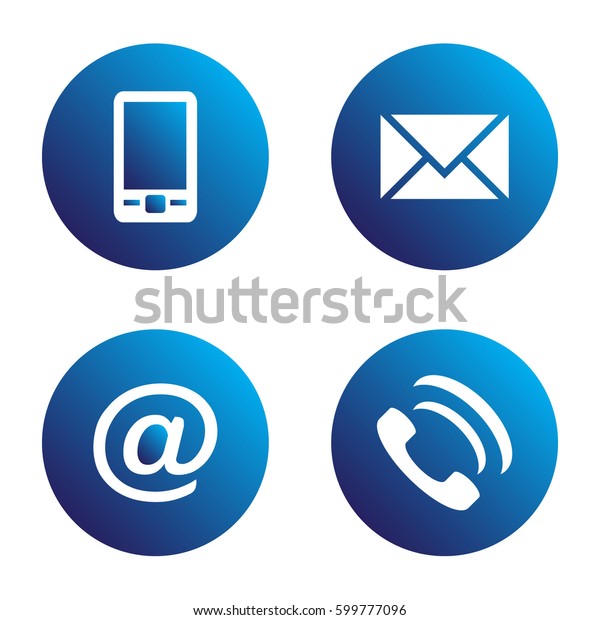 Vector Icon Set Blue Spherical Communication Stock Vector Royalty