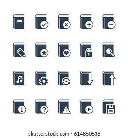 Vector icon set of books