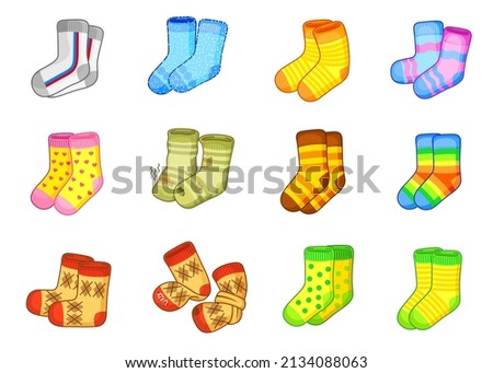 Vector icon set. Bright cartoon socks isolated ona white background Zdjęcia stock © 