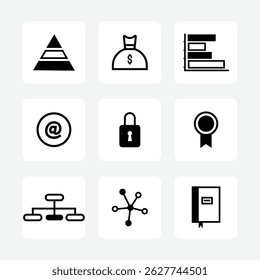 Vector icon set of business. Vector icon set of financial. Vector UI Illustration Business Finance Concept