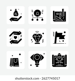 Conjunto de iconos de Vector de negocios. Conjunto de iconos de Vector de financieros. Vector UI Ilustración Concepto de Finanzas de Negocios