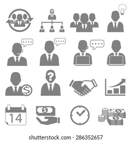 Vector icon set business and financial performance.