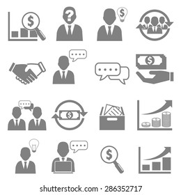 Vector icon set business and financial performance.