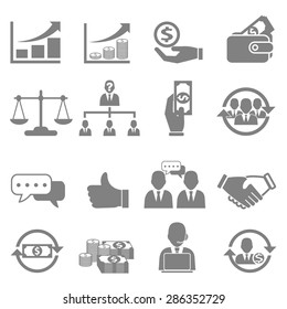 Vector icon set business and financial performance.