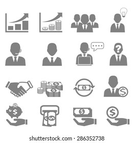 Vector icon set business and financial performance.