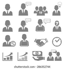 Vector icon set business and financial performance.