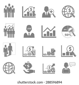 Vector icon set business and financial performance.