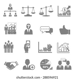 Vector icon set business and financial performance.