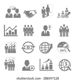 Vector icon set business and financial performance.