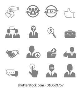 Vector icon set business and financial performance.