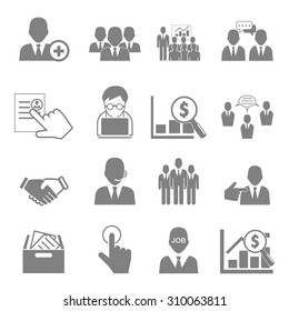 Vector icon set business and financial performance.