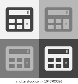Vector icon set calculator on gray background