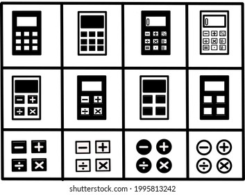 Calculadora de conjunto de iconos vectores para su negocio.