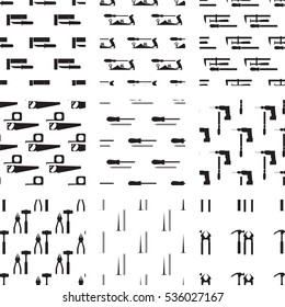 Vector icon set of carpenter tool on white background