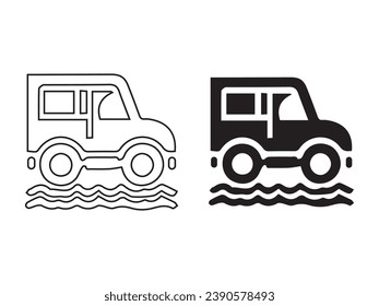 Vector icon set for cars. isolated, straightforward logo illustration for the front view. Sign language. Design of an automobile logo, including a concept sports vehicle symbol silhouette
