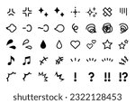 Vector icon set of cartoonish symbols