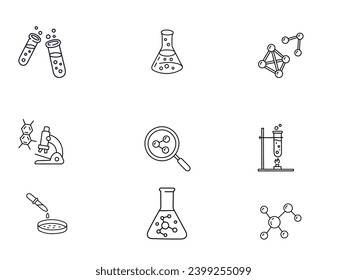 vector icon set for Chemistry and science 