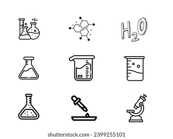 vector icon set for Chemistry and science 