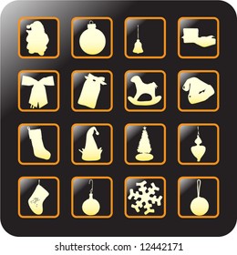 Vector Icon Set of christmas