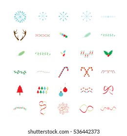 Vector icon set for christmas on white background
