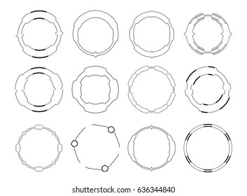 Vector icon set of circular frames