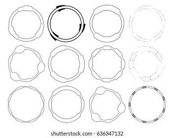 Vector icon set of circular frames