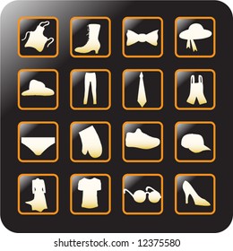 Vector Icon Set for clothes related objects-8; for more icons please see my portfolio