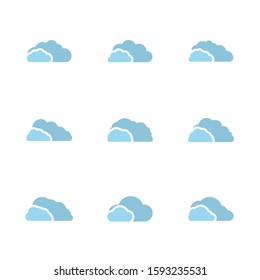 Vector icon set of clouds.