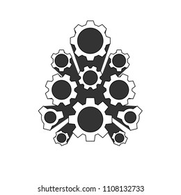 vector icon set collection cogwheel gear on white background