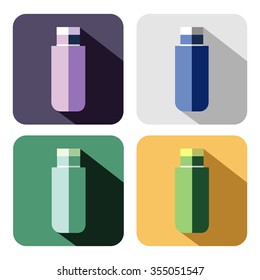 Vector icon. Set of colorful icons of flash drive, isolated on the white background