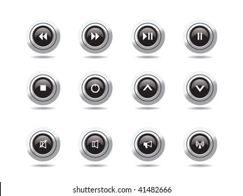 vector icon set consisting of sound/music buttons