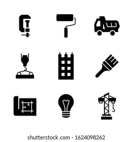 Vector icon set of construction,repair in flat style.