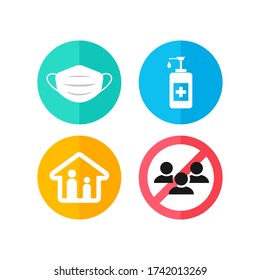Vector icon set for Covid-19