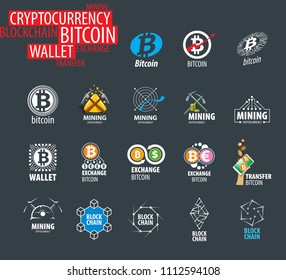 vector icon set for cryptography