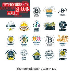 vector icon set for cryptography