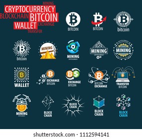 vector icon set for cryptography