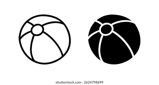 Vector icon set depicting beach balls, perfect for summer and fun designs.
