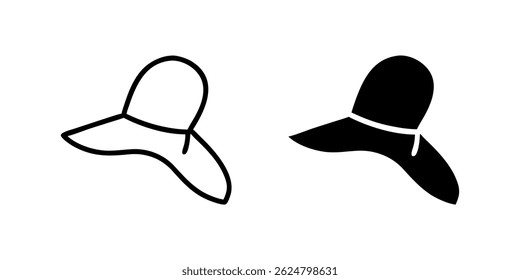 Vector icon set depicting hats, perfect for fashion and style designs.