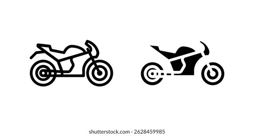 Vektorsymbol-Set mit Motorrädern, ideal für Fahrrad- und Abenteuerdesigns.
