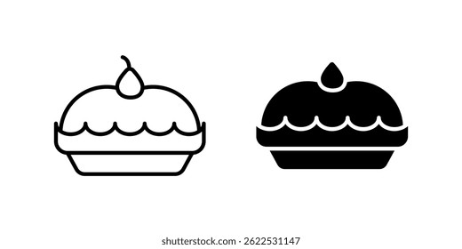 Vector icon set depicting pies, ideal for food and baking designs.